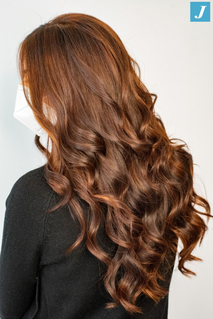Capelli donna con Degradé ramato caldo