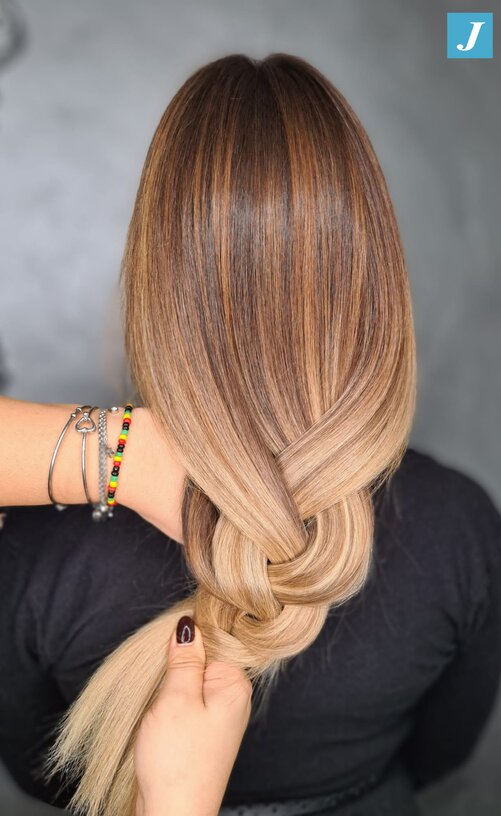 Balayage biondo rame dorato con Degradé